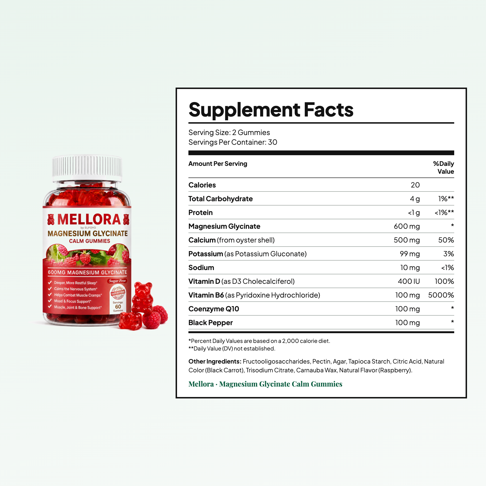 Mellora supplement facts